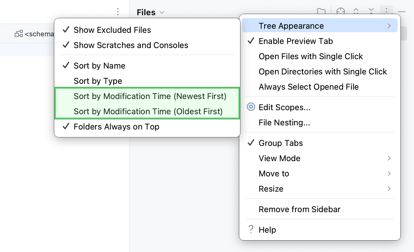 the Hide Scratches and Directories option
