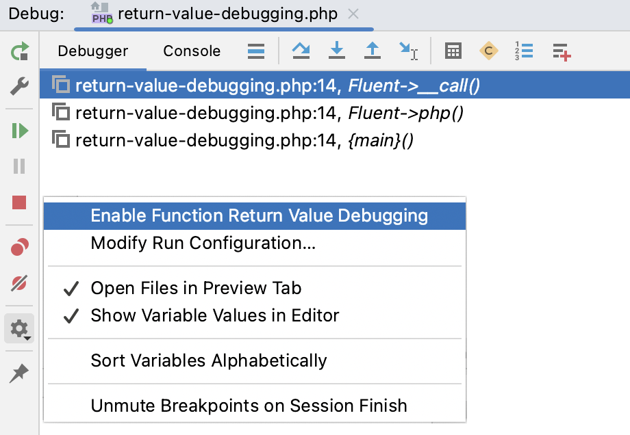 Disable return value debugging