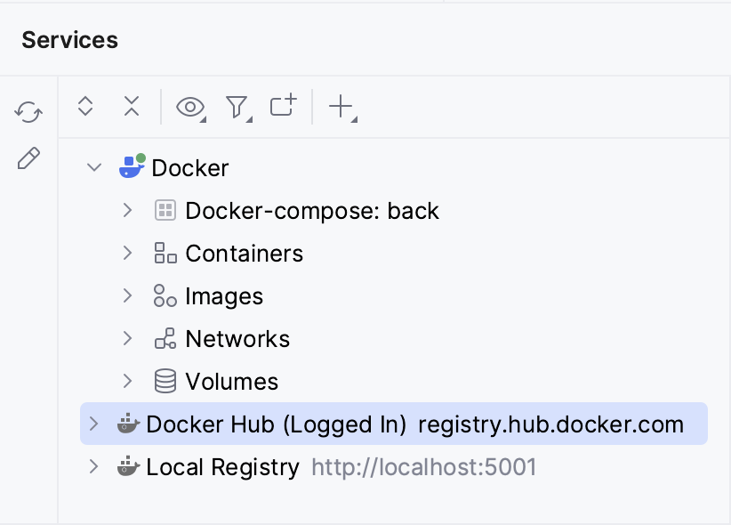Docker registries in Services