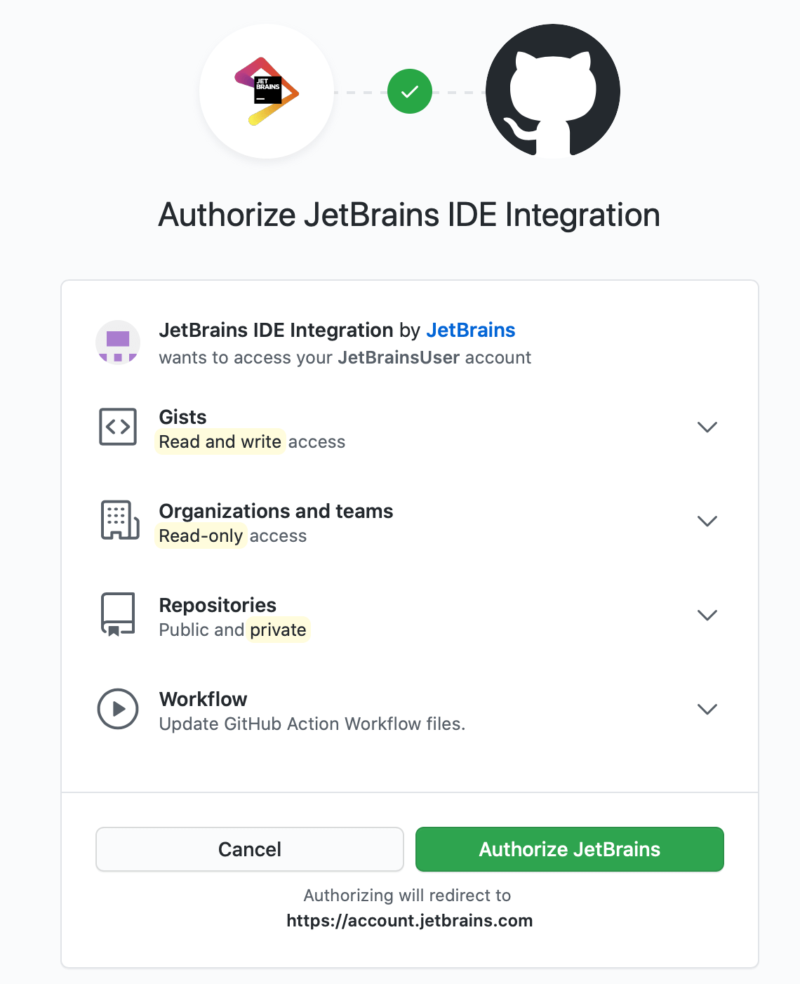 Authorize in GitHub