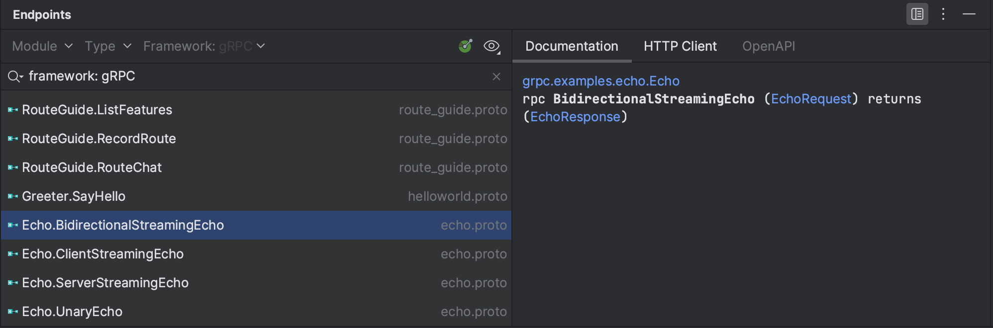 Endpoints tool window GoLand Documentation