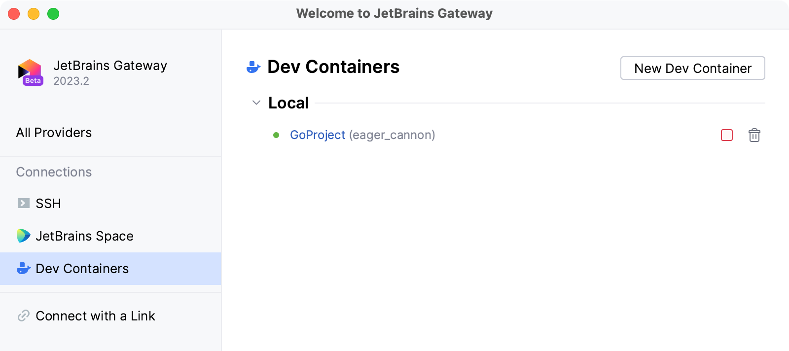 Local and remote containers