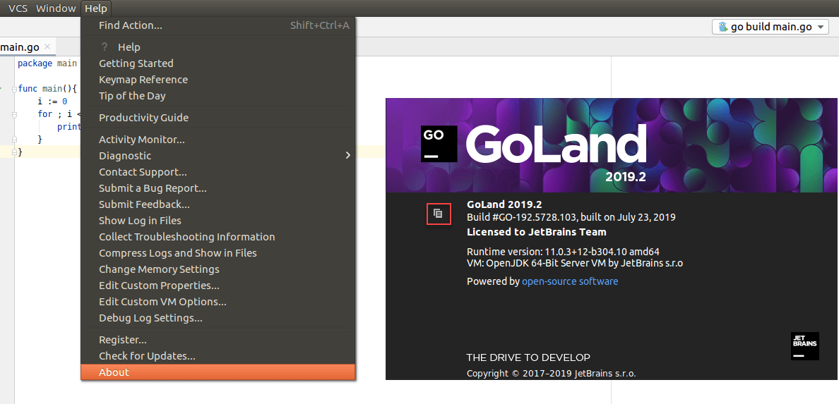 Go product version linux