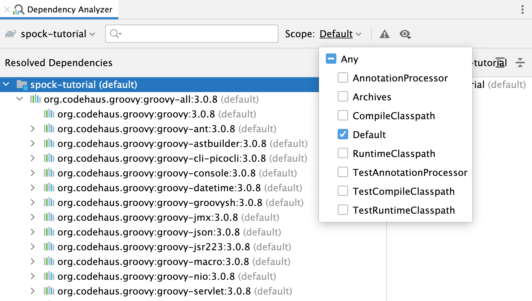 Dependency analyzer: dependency scope