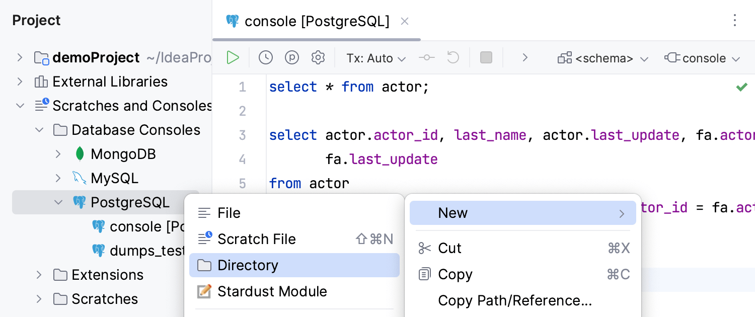 Group consoles under the data source directory