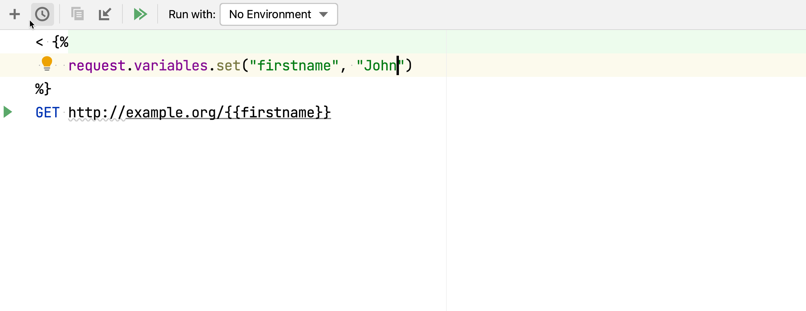 Initialize variable intention action