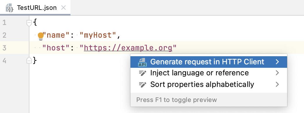 Generate request in HTTP Client