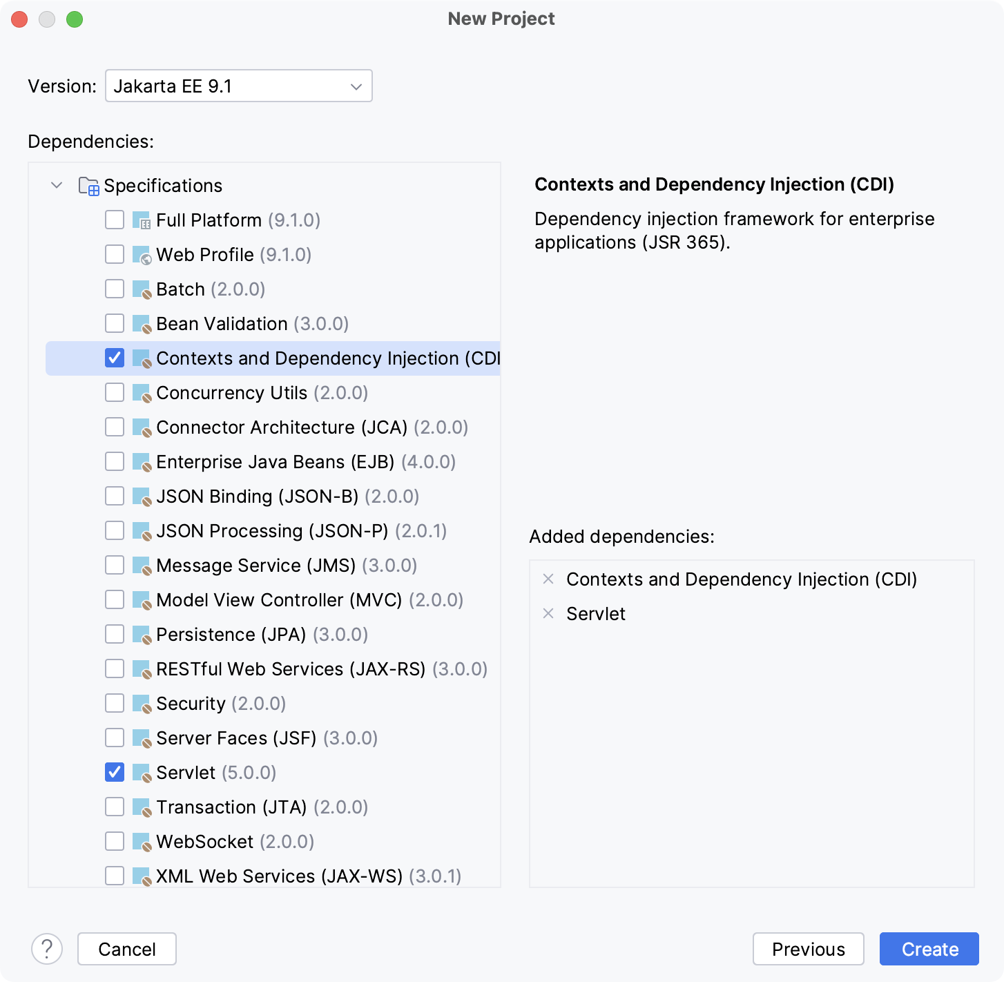 Creating new project with CDI support