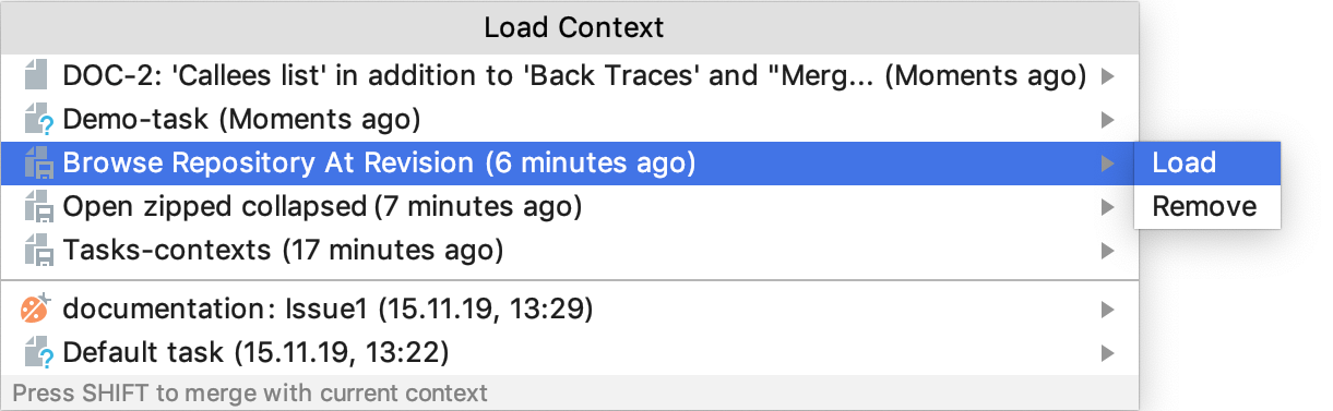 Loading a context