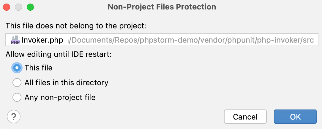 Non-Project Files Protection