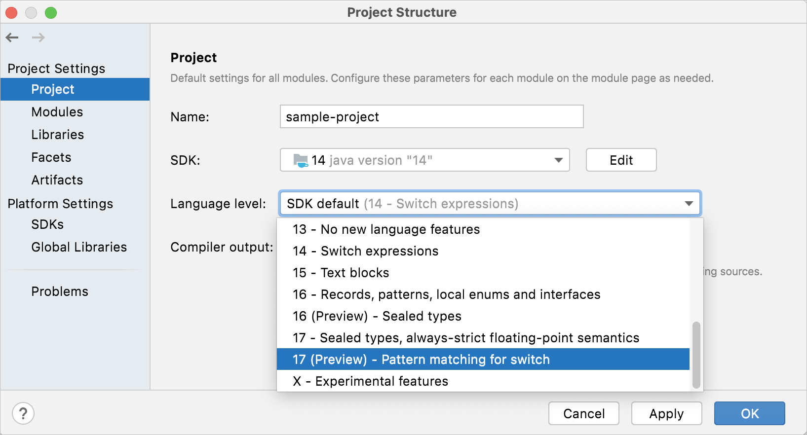 Setup projects. INTELLIJ idea Project settings.