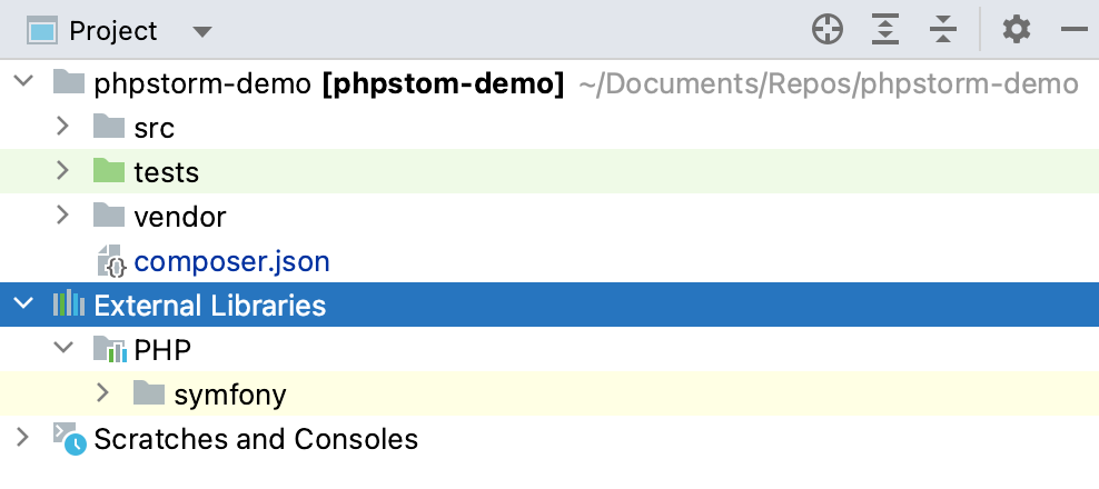 External Libraries in Project tool window