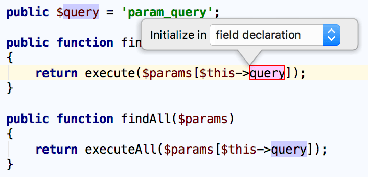 Extract and initialize field