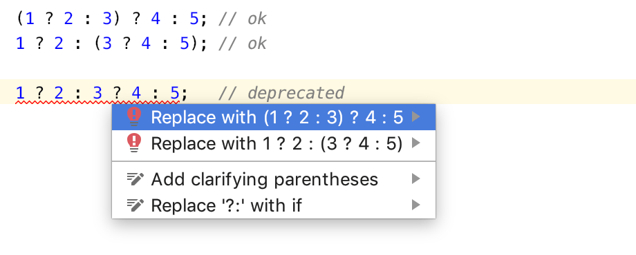 Nested ternary operator usage