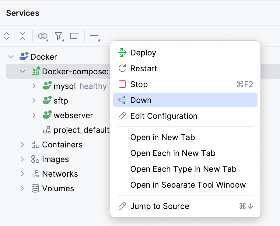 Docker Compose stop all services