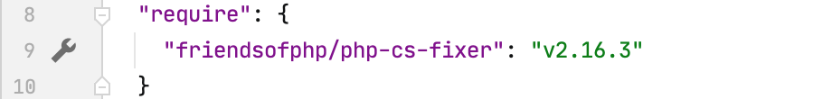 Gutter icon for php-cs-fixer settings in composer.json
