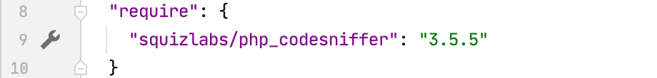 Gutter icon for php_codesniffer settings in composer.json