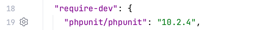 Gutter icon for phpunit settings in composer.json