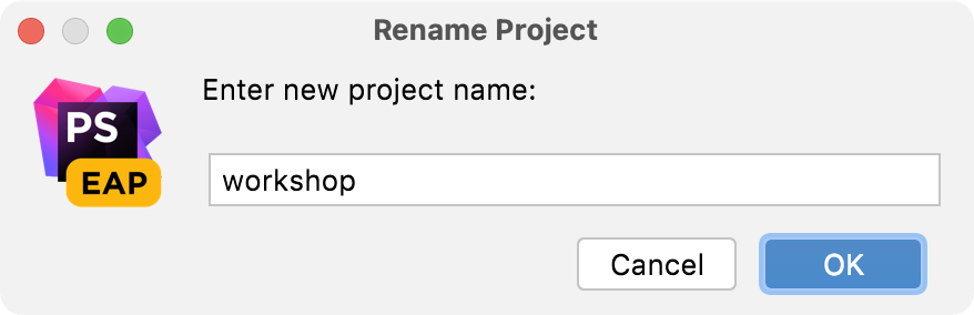 Renaming a project