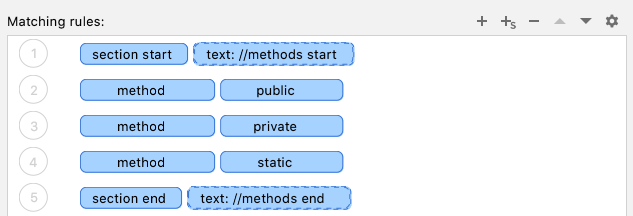 A section matching rule example