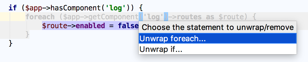 Select a statement to unwrap