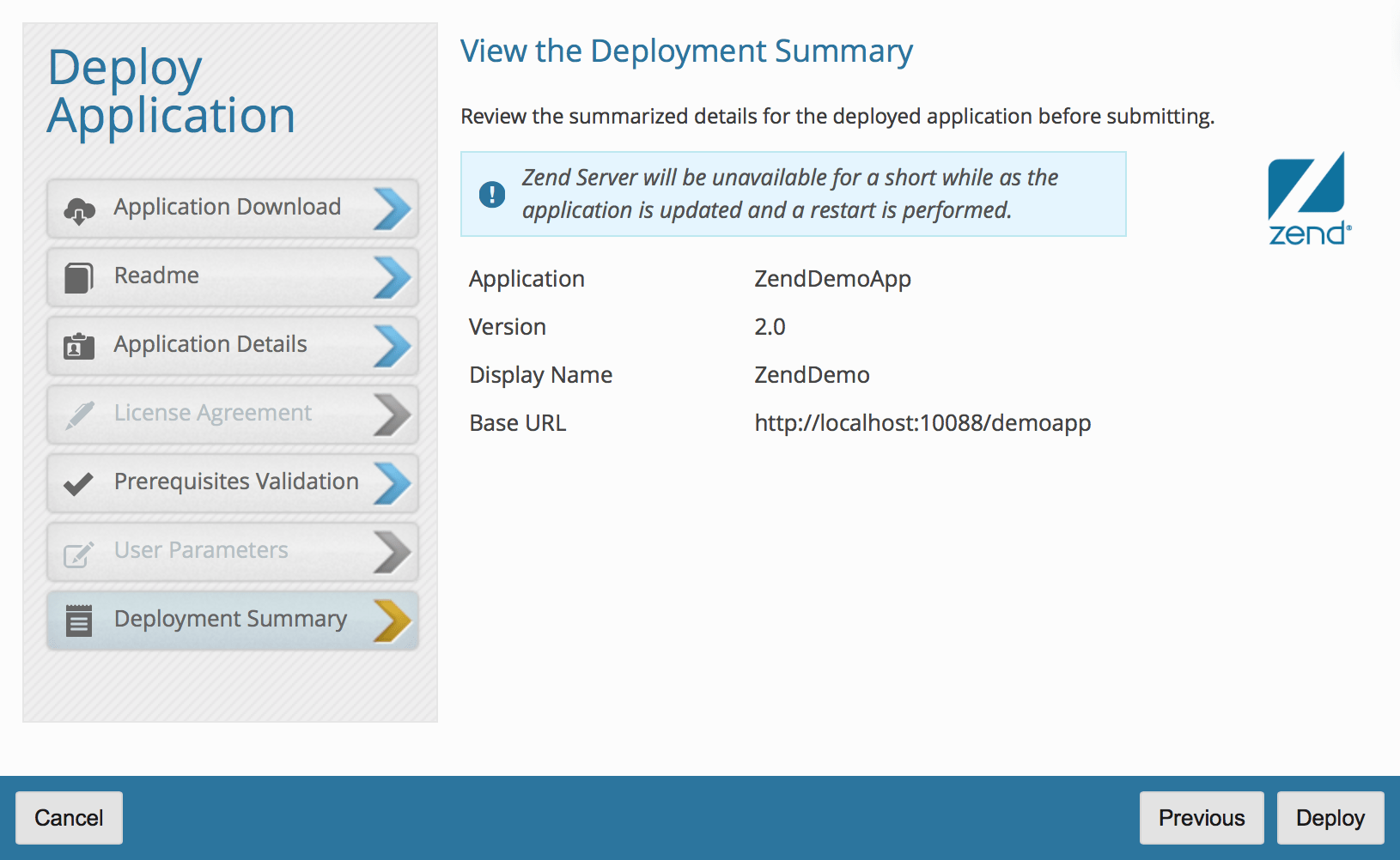 Zend demo app: review summary