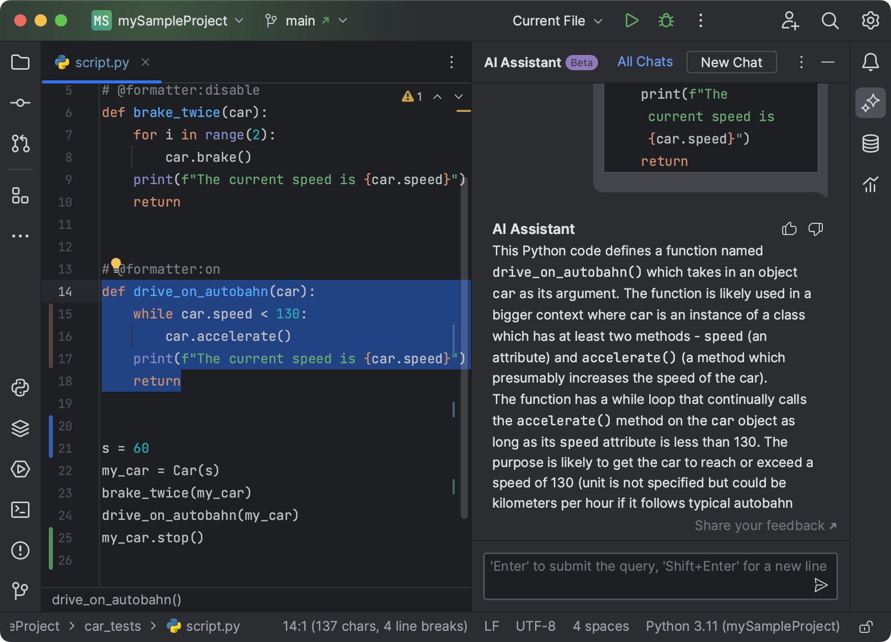 AI Assistant | PyCharm Documentation