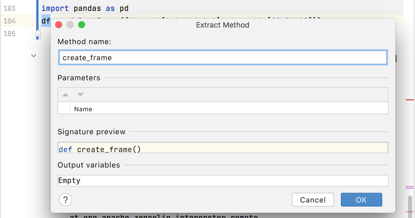 Extracting a method