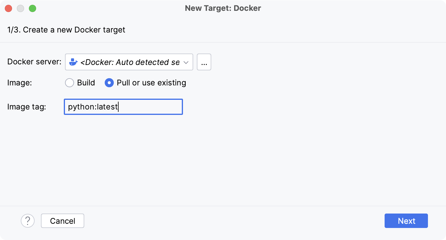 Creating a Docker interpreter by pulling an image