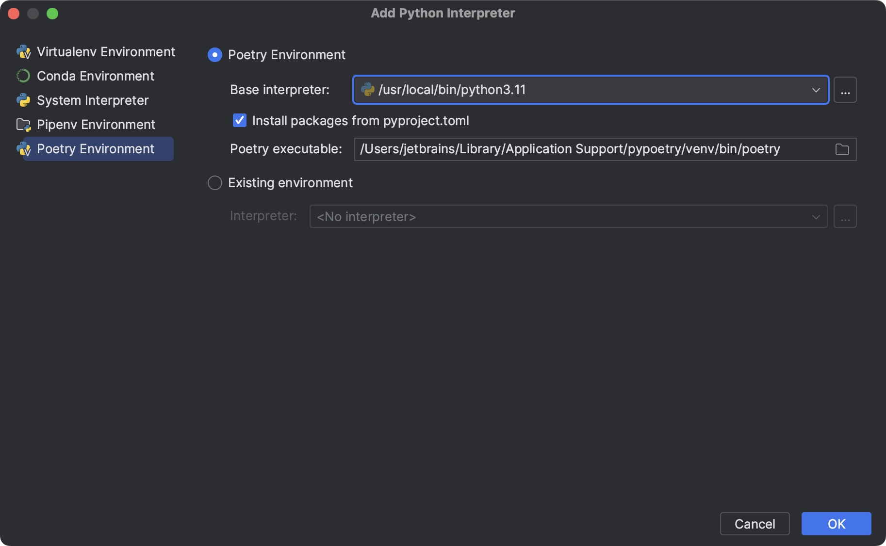 Please select a valid python interpreter