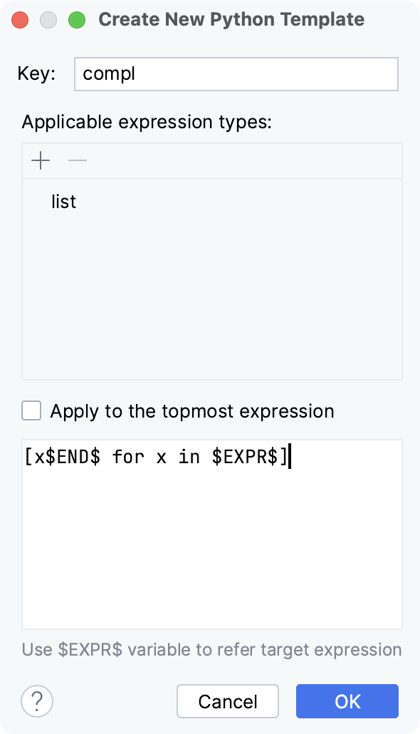 Create a custom postfix template