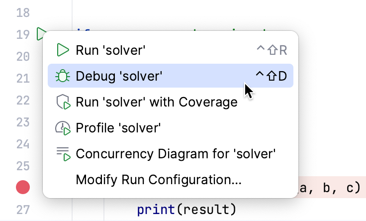 debug Python script