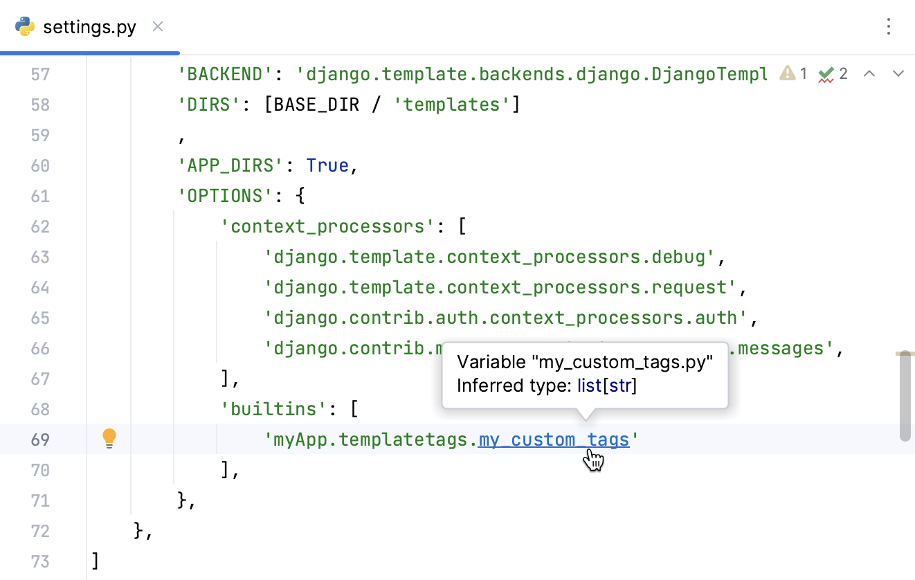 Navigating to the tag implementation