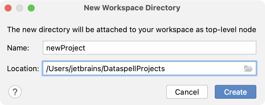 Adding a new directory to the workspace