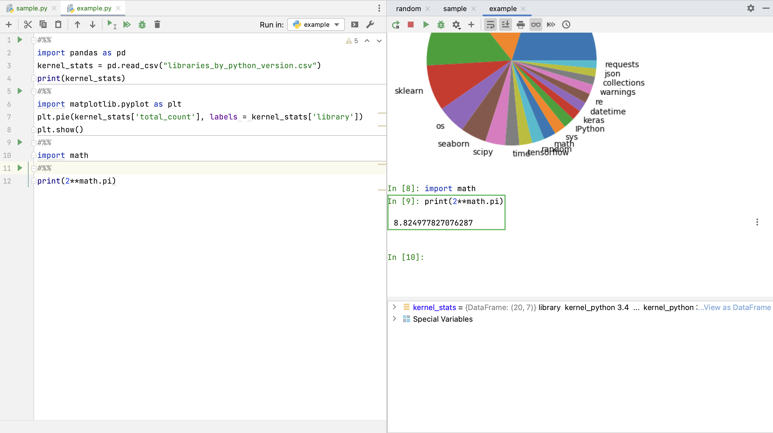 Execute commands from the Python console query history