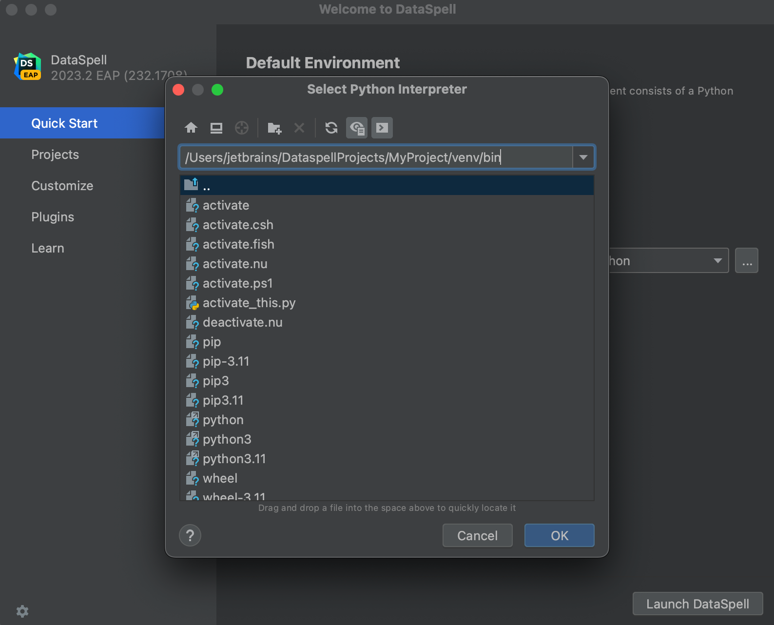 Run DataSpell for the first time | DataSpell Documentation