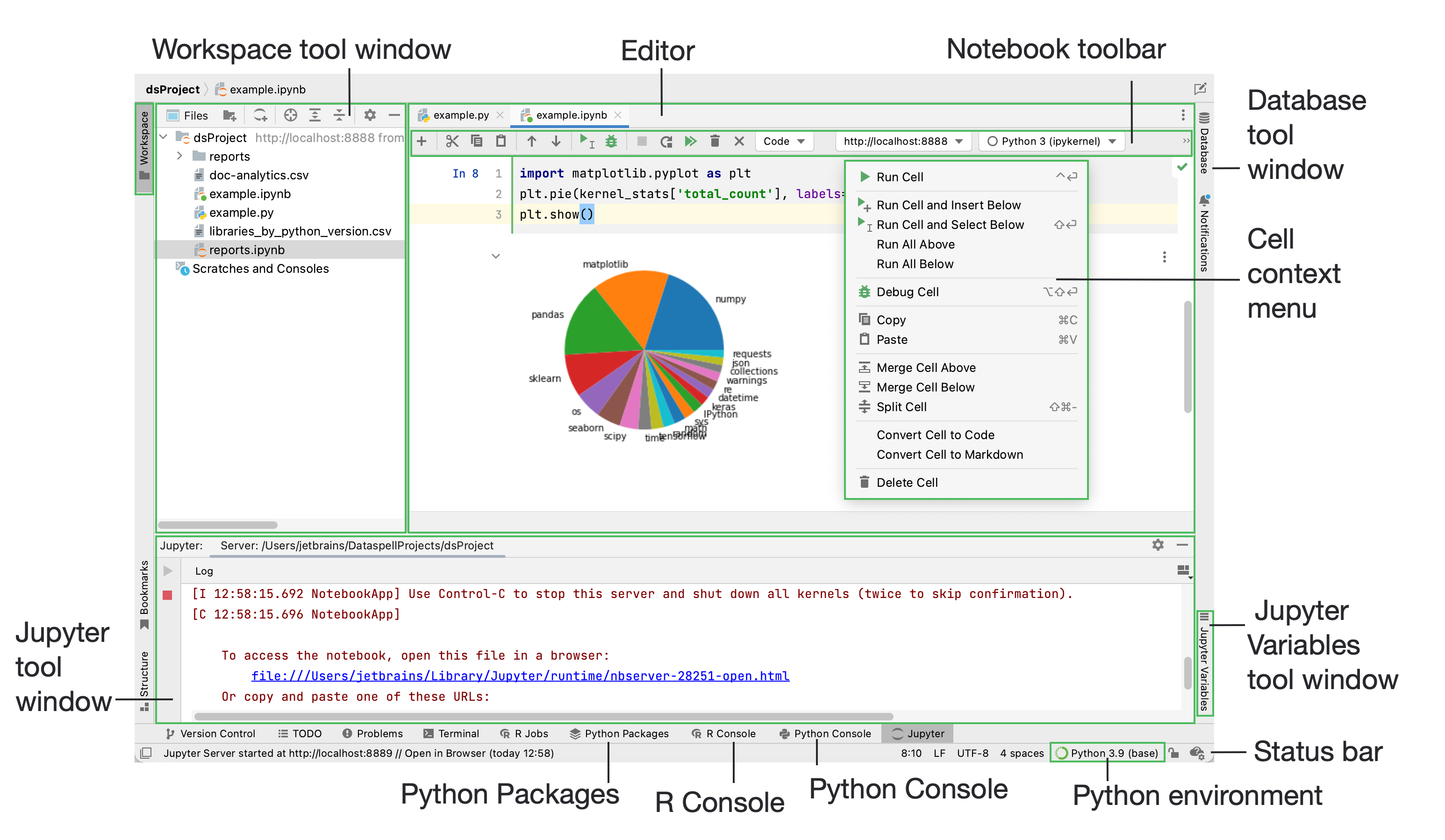 PyCharm Data Science UI