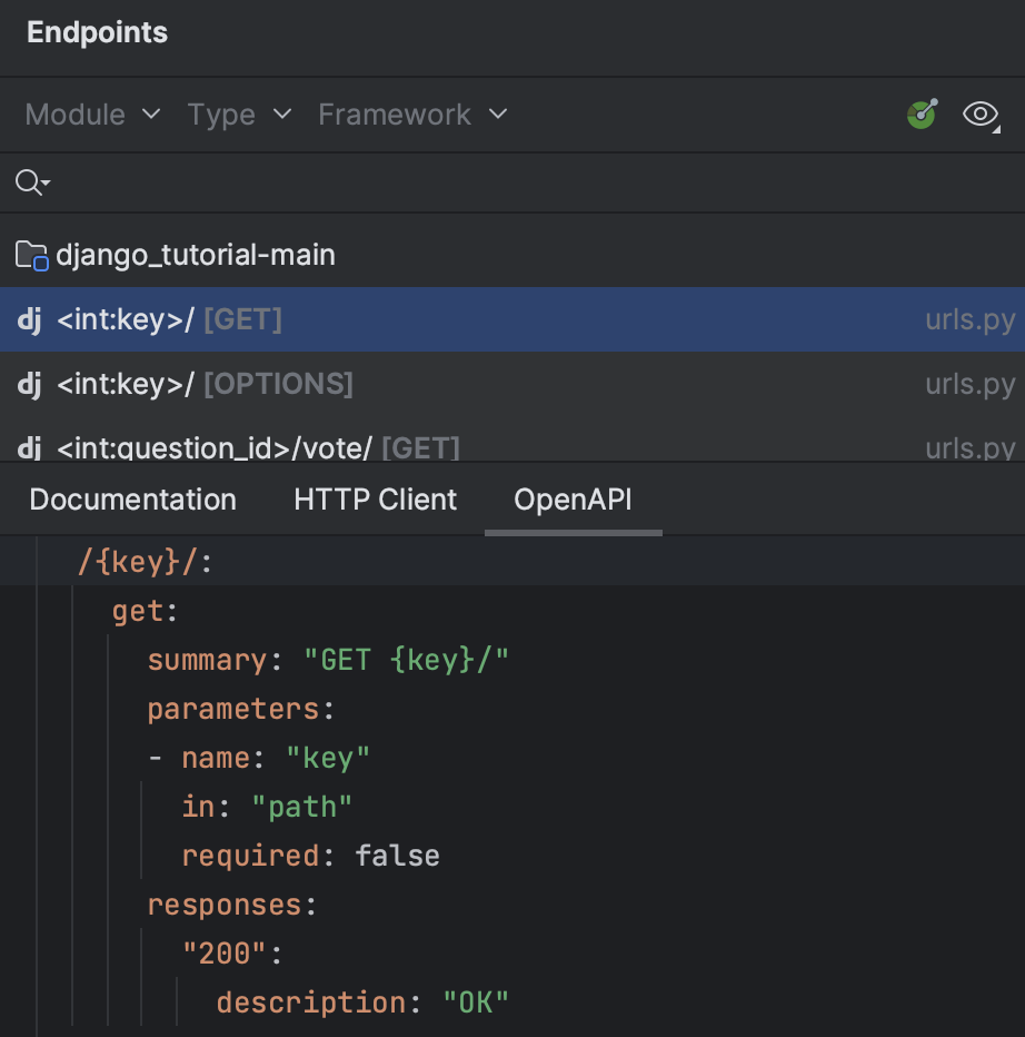 Endpoints tool window | PyCharm Documentation