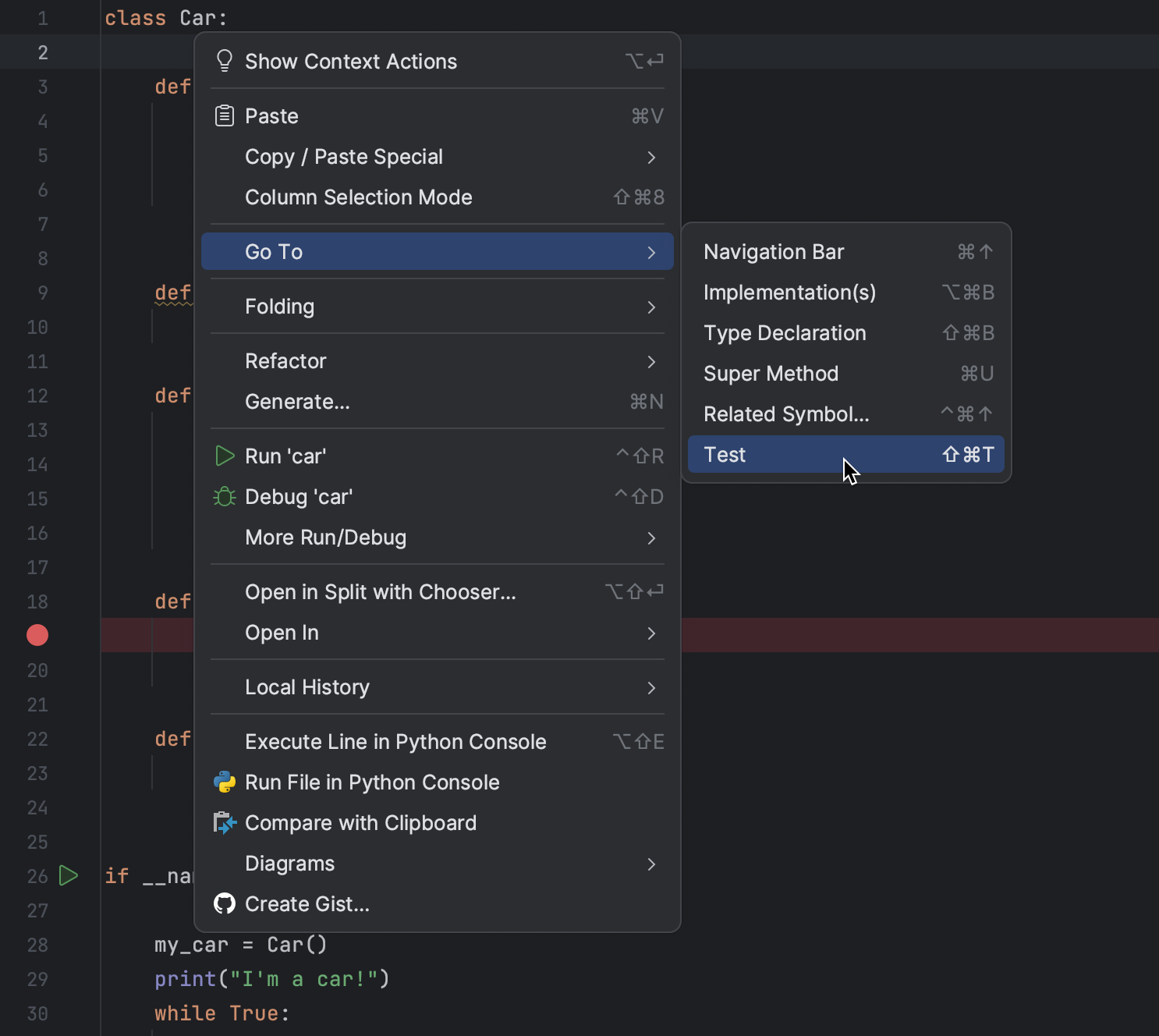 Test Your First Python Application | PyCharm Documentation