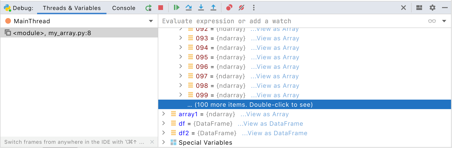Load more than 100 elements of the array
