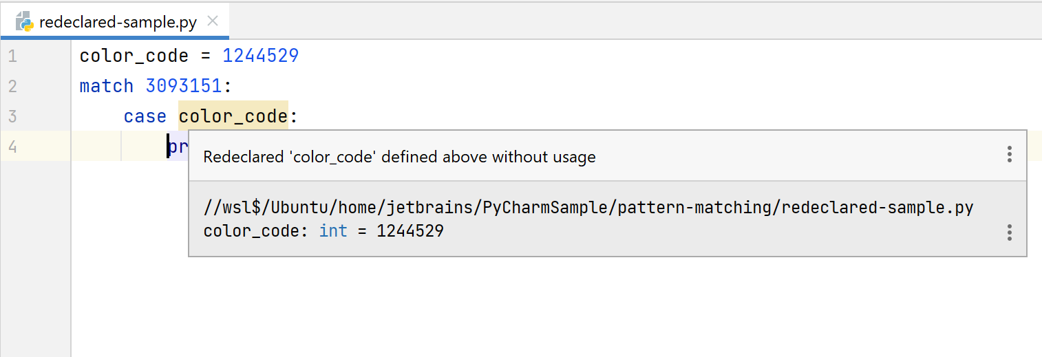 Redeclared variable in pattern matching