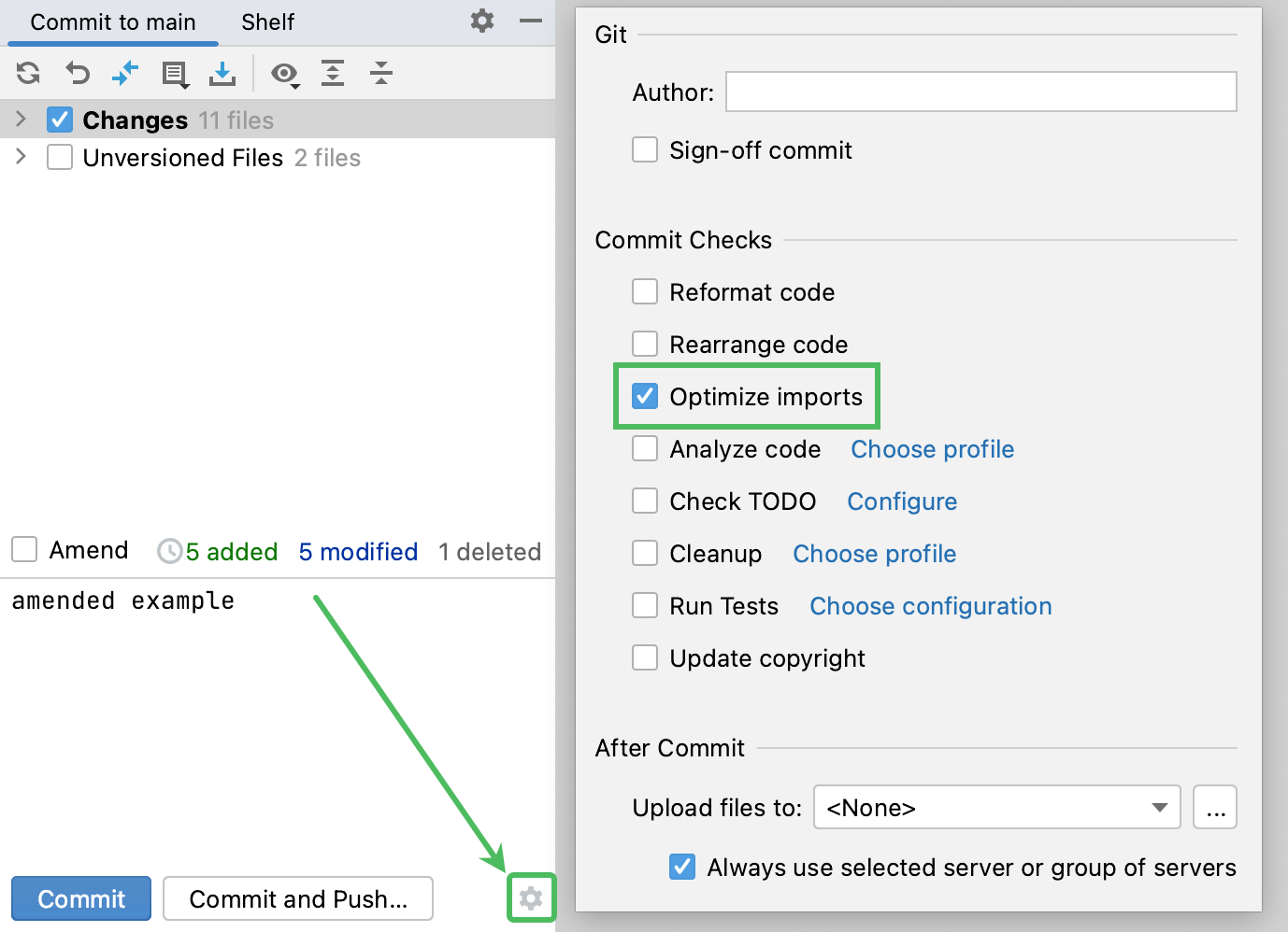 Optimize imports before commit