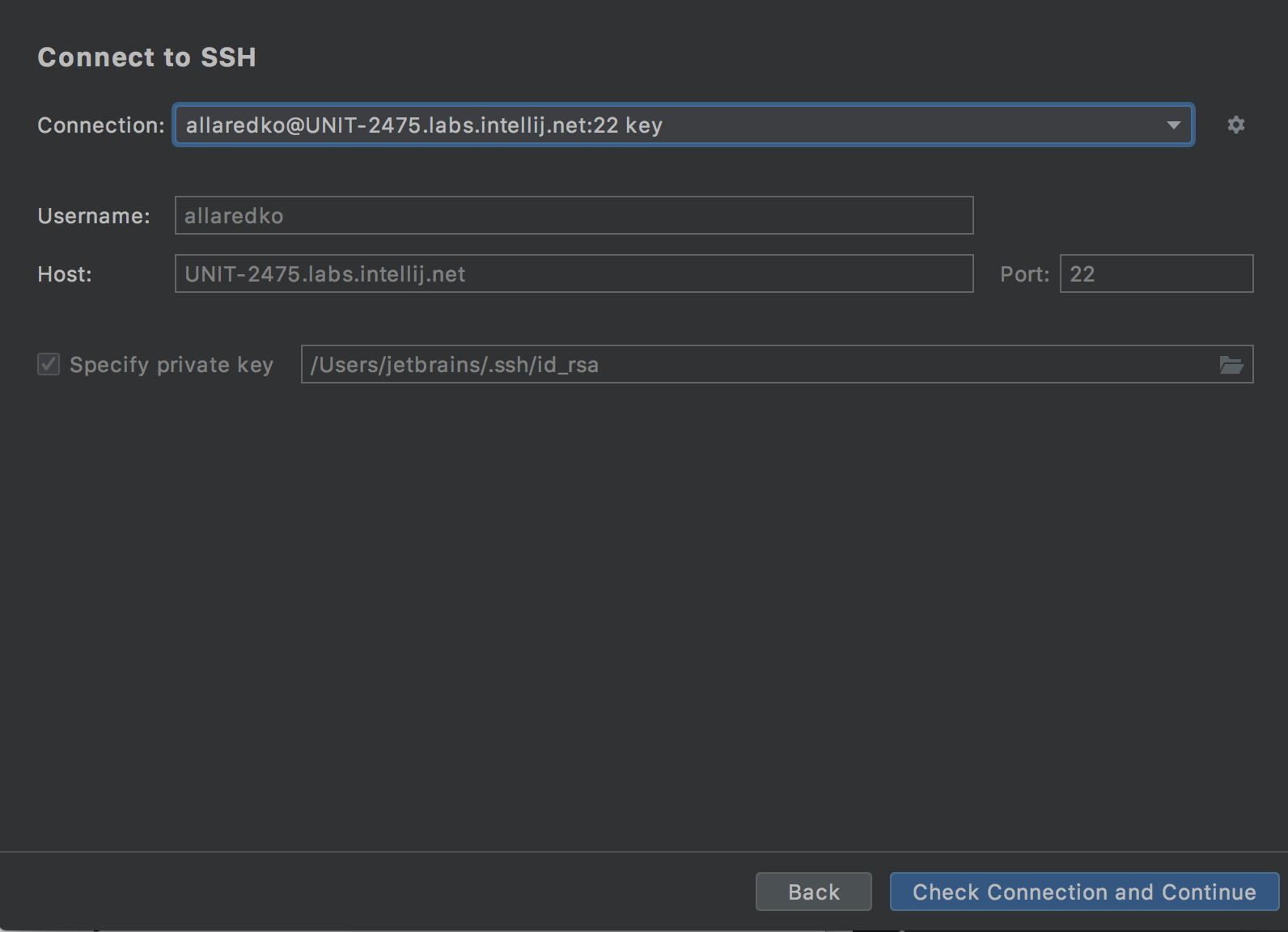 Connect via SSH