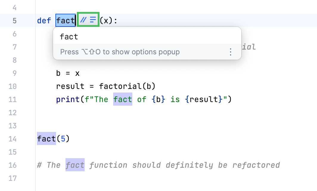 名前の変更リファクタリング | PyCharm ドキュメント