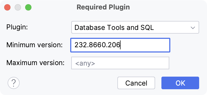 Add required plugin dialog