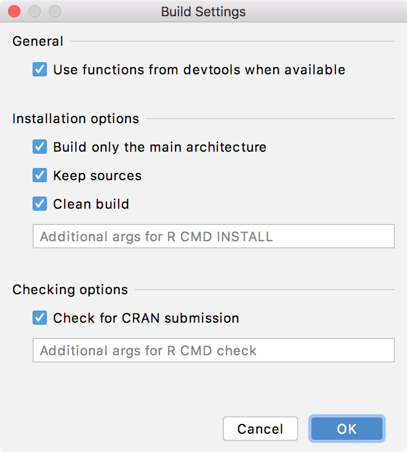 Build options