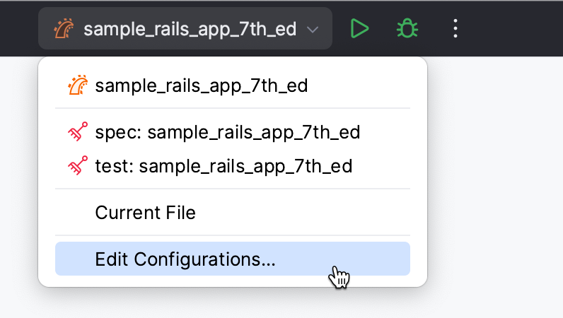 Edit run configurations