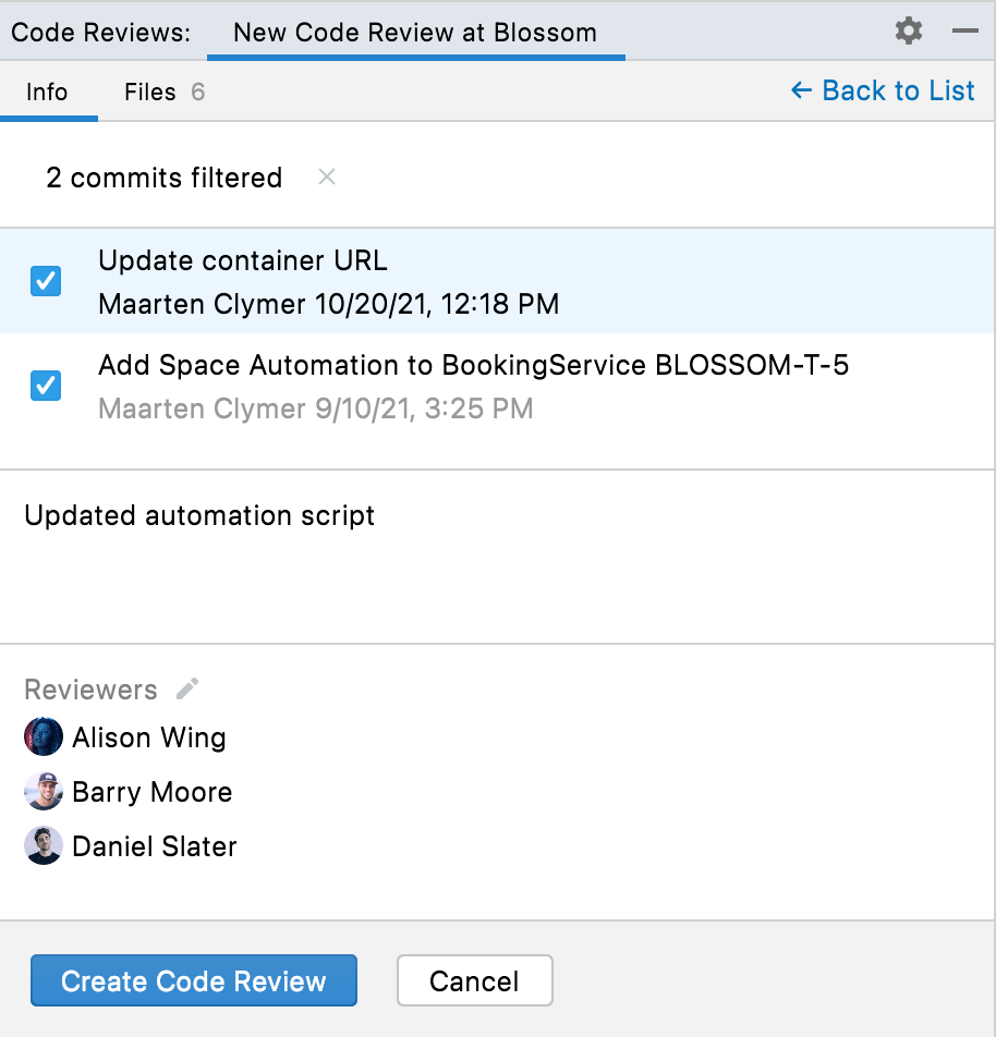 Create Space code review