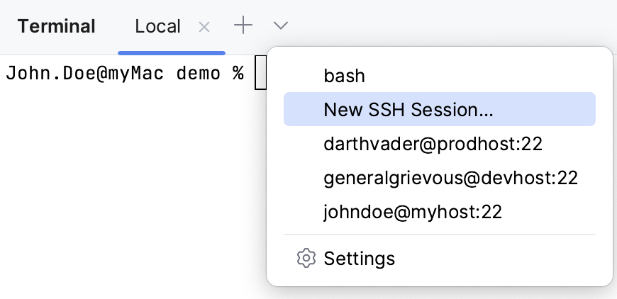 Start a new SSH sesstion