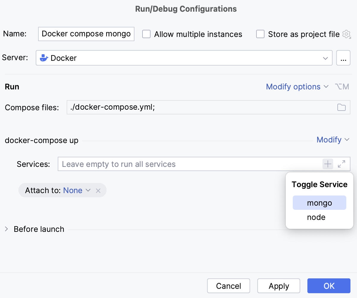 The Docker-compose configuration